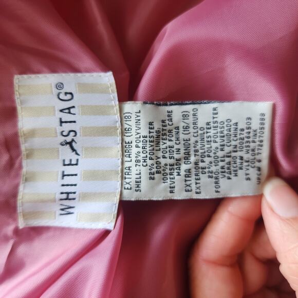 White stag Pink Mid Length  Button Up Woman's Jacket Wind breaker Size  XL - Picture 4 of 4